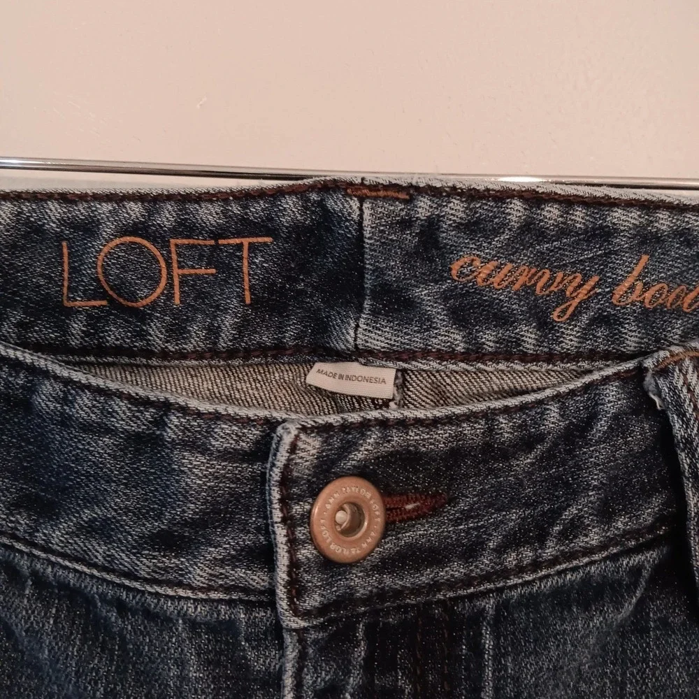 LOFT‎ Curvy Boot Jeans Women's Dark Wash Denim Classic Casual
